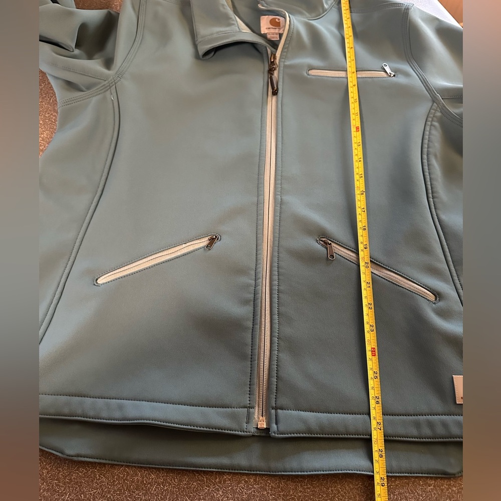 Carhartt Women’s XL Fleece-Lined Softshell Zip Jacket Teal Outdoor Workwear - Picture 8 of 9